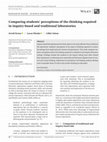 Research paper thumbnail of Comparing students' perceptions of the thinking required in inquiry-based and traditional laboratories