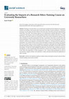 Research paper thumbnail of Evaluating the Impacts of a Research Ethics Training Course on University Researchers