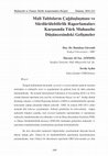 Research paper thumbnail of Mali Tabloların Çağdaşlaşması ve Sürdürülebilirlik Raporlamaları Karşısında Türk Muhasebe Düşüncesindeki Gelişmeler