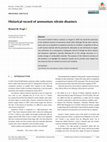 Research paper thumbnail of Historical record of ammonium nitrate disasters