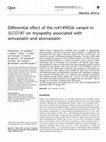 Research paper thumbnail of Differential effect of the rs4149056 variant in SLCO1B1 on myopathy associated with simvastatin and atorvastatin