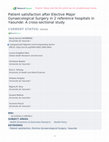 Research paper thumbnail of Patient satisfaction after Elective Major Gynaecological Surgery in 2 reference hospitals in Yaounde: A cross-sectional study