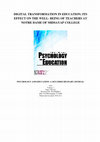 Research paper thumbnail of Digital Transformation in Education: Its Effect on the Well-Being of Teachers at Notre Dame of Midsayap College