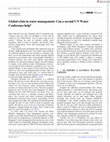 Research paper thumbnail of Global crisis in water management: Can a second UN Water Conference help?