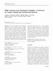 Research paper thumbnail of fMRI Activities in the Emotional Cerebellum: A Preference for Negative Stimuli and Goal-Directed Behavior