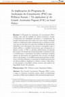 Research paper thumbnail of The implications of the Growth Acceleration Program (PAC) on social policies