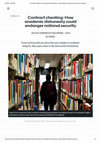 Research paper thumbnail of Contract cheating: How academic dishonesty could endanger national security