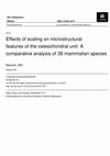 Research paper thumbnail of Effects of body mass on microstructural features of the osteochondral unit: A comparative analysis of 37 mammalian species