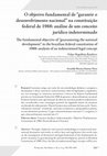 Research paper thumbnail of O objetivo fundamental de “garantir o desenvolvimento nacional” na constituição federal de 1988: análise de um conceito jurídico indeterminado