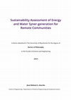 Research paper thumbnail of Sustainability assessment of energy and water syner-generation in remote communities