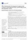 Research paper thumbnail of Role of Solvent Used in Development of Graphene Oxide Coating on AZ31B Magnesium Alloy: Corrosion Behavior and Biocompatibility Analysis