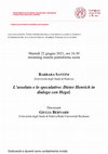 Research paper thumbnail of Talk: "L’assoluto e lo speculativo: Dieter Henrich in dialogo con Hegel". Ciclo di Lezioni del Corso di Dottorato di Ricerca in Filosofia: Temi e problemi della filosofia classica tedesca: Hegel nella filosofia contemporanea. Padova 22 June 2021