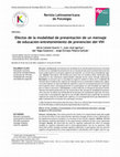 Research paper thumbnail of Efectos de la modalidad de presentación de un mensaje de educación-entretenimiento de prevención del VIH