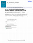 Research paper thumbnail of On the voluntariness of public health apps: a European case study on digital contact tracing