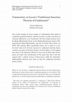 Research paper thumbnail of Comments on Lycan's ‘Conditional-Assertion Theories of Conditionals’