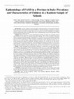 Research paper thumbnail of Epidemiology of FASD in a Province in Italy: Prevalence and Characteristics of Children in a Random Sample of Schools