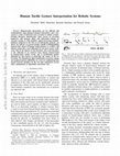 Research paper thumbnail of Human Tactile Gesture Interpretation for Robotic Systems