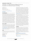 Research paper thumbnail of The Effect of a Shared Decision-Making Process on Acceptance of Colorectal Cancer Screening