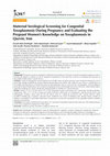 Research paper thumbnail of Maternal Serological Screening for Congenital Toxoplasmosis During Pregnancy and Evaluating the Pregnant Women’s Knowledge on Toxoplasmosis in Qazvin, Iran