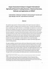 Research paper thumbnail of Impact Assessment Analysis to Support International Agricultural Research Funding Decisions: Historical Overview, Methods and Applications at ICRISAT