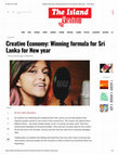 Research paper thumbnail of Creative Economy: Winning formula for Sri Lanka for New year