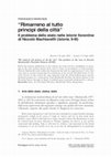 Research paper thumbnail of «Rimarreno al tutto principi della città». Il problema dello stato nelle Istorie fiorentine di Niccolò Machiavelli (Istorie, II-III), «Paradigmi», 3, 2020, pp. 535-546