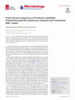 Research paper thumbnail of Draft Genome Sequences of Probiotic Candidate Schleiferilactobacillus harbinensis Isolated from Fermented Milk “ Laban ”