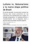 Research paper thumbnail of Lulismo vs. Bolsonarismo y la nueva etapa política de Brasil