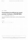 Research paper thumbnail of Formulação de políticas por quem precisa: conheça o Conselho Nacional LGBTQIA+ (Entrevista para o SBT News - 2023)