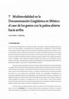 Research paper thumbnail of Multimodalidad en la Documentación Lingüística en México