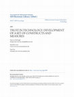 Research paper thumbnail of Digit 2009 Trust in Technology : Development of a Set of Constructs and Measures Research-In-Progress