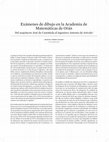 Research paper thumbnail of Exámenes de dibujo en la Academia de Matemáticas de Orán. Del arquitecto José de Castañeda al ingeniero Antonio de Arévalo