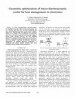 Research paper thumbnail of Geometric optimization of micro-thermoacoustic cooler for heat management in electronics