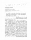 Research paper thumbnail of Computer-Aided Educational Intervention in Teenagers Through Internet Social Networking