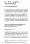 Research paper thumbnail of 50 – évek / tárgyak /  dokumentumok