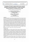 Research paper thumbnail of Evaluation of Teacher-centered and Learner-centered methods for Instructional Delivery of Senior Secondary Schools Financial Accounting in Rivers State