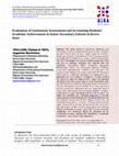 Research paper thumbnail of Evaluation of Continuous Assessment and Accounting Students’ Academic Achievement in Senior Secondary Schools in Rivers State