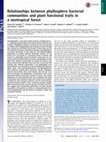 Research paper thumbnail of Relationships between phyllosphere bacterial communities and plant functional traits in a neotropical forest