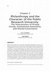 Research paper thumbnail of Philanthropy and the Character of the Public Research University