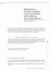 Research paper thumbnail of Respuesta a Daniel Garber, Las cuestiones metafísicas de la dinámica