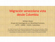 Research paper thumbnail of Migración venezolana vista desde Colombia