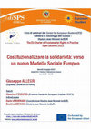 Research paper thumbnail of 4 maggio 2023, ore 14.30, DISPS - Università degli studi di Salerno, "Costituzionalizzare la solidarietà. Verso un nuovo modello sociale europeo", con B. Benocci, M. Pendenza, D. Verderame, G. Allegri