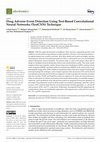 Research paper thumbnail of Drug Adverse Event Detection Using Text-Based Convolutional Neural Networks (TextCNN) Technique