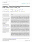 Research paper thumbnail of Geographical, temporal, and individual‐based differences in the trophic ecology of female Cape fur seals