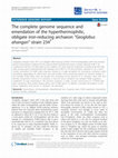 Research paper thumbnail of The complete genome sequence and emendation of the hyperthermophilic, obligate iron-reducing archaeon “Geoglobus ahangari” strain 234T