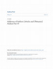 Research paper thumbnail of Andean Past ADDRESSES OF AUTHORS (ARTICLES AND OBITUARIES)