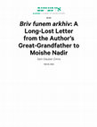 Research paper thumbnail of Briv funem arkhiv A Long-Lost Letter f...Grandfather to Moishe Nadir In geveb