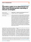 Research paper thumbnail of Spin-defect qubits in two-dimensional transition metal dichalcogenides operating at telecom wavelengths