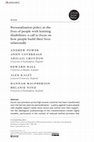 Research paper thumbnail of Personalisation policy in the lives of people with learning disabilities: a call to focus on how people build their lives relationally