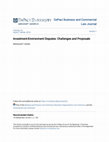 Research paper thumbnail of Investment-Environment Disputes: Challenges and Proposals